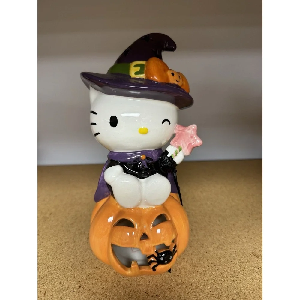 Blue Sky Clayworks Hello Kitty Witch On Halloween Pumpkin Heather Goldminc